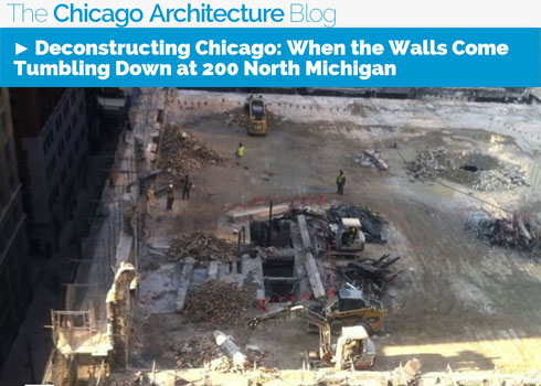 Demolition Continues at Future Site of bKL designed 200 North Michigan Avenue Tower