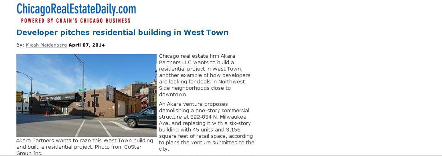 bKL Designed Residential Building Proposed for West Town